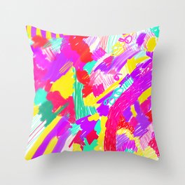 Broken heart abstract strokes painting Throw Pillow