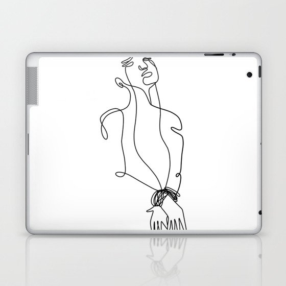 Line art about depression and burnout Laptop & iPad Skin