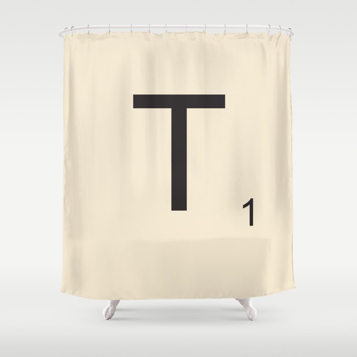Scrabble Lettre T Letter Shower Curtain
