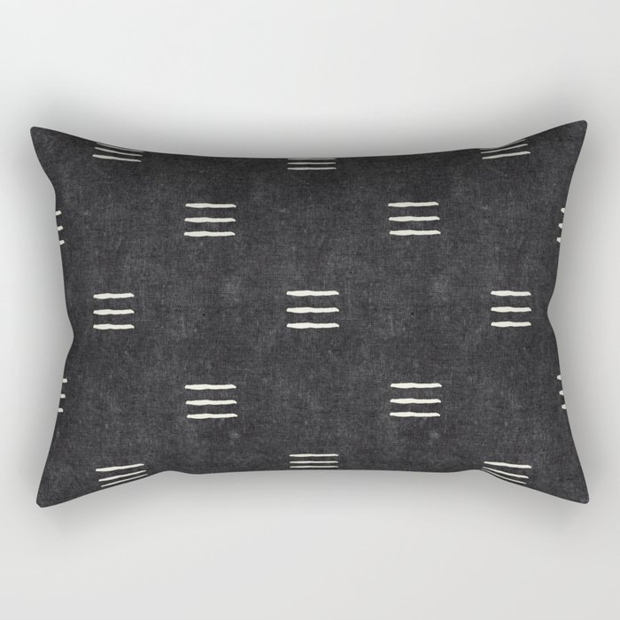 triple dash - onyx Rectangular Pillow