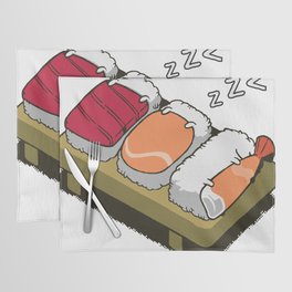 three cute sushi sleeping Placemat