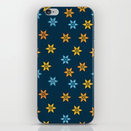 Minimal Christmas Floral Pattern_Prussian Blue iPhone Skin