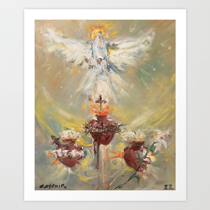 Illumination of The Sacred Hearts Art Print
