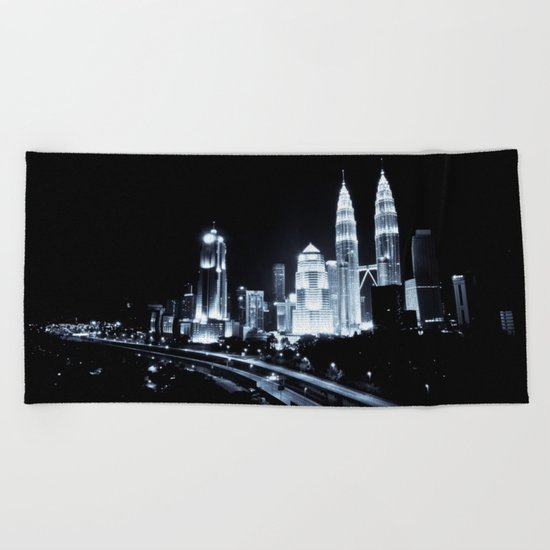 Kuala Lumpur night Beach Towel