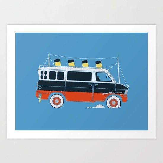 The Titanic Van Sinks Art Print