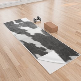 Monochrome Cowhide Composition Yoga Towel
