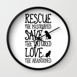 Rescue Save Love Wall Clock