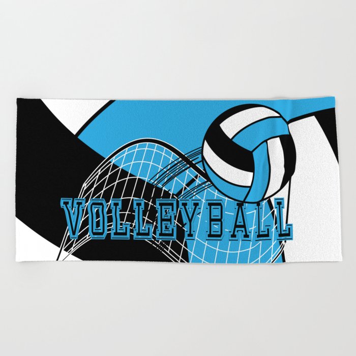 Volleyball Sport Game - Net - Baby Blue Beach Towel