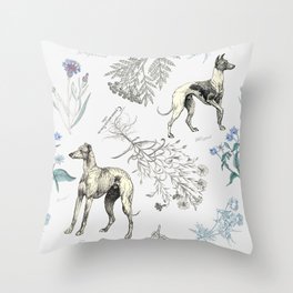 Greyhoud & Whippet Between Minimalism and Maximalism Throw Pillow