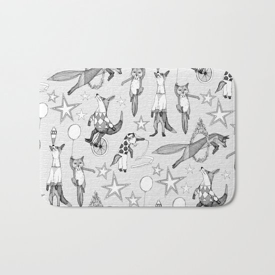 foxy circus black white Bath Mat