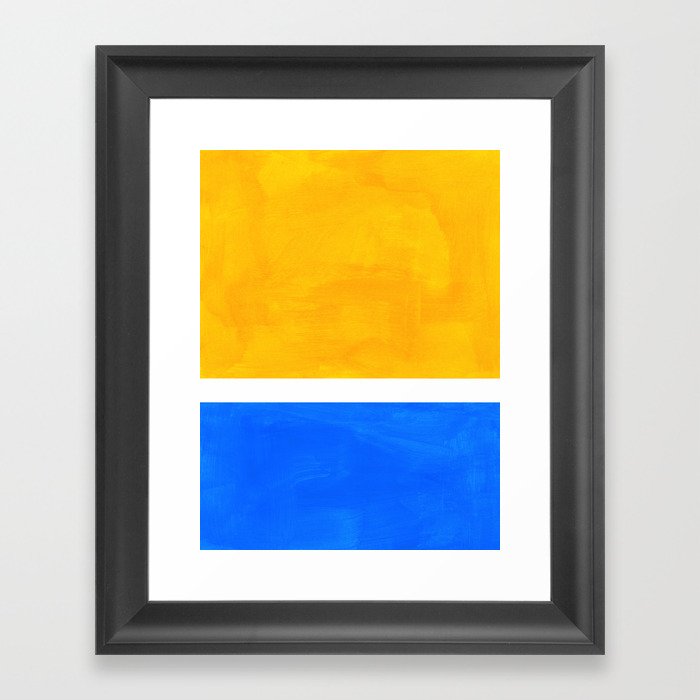 Primary Yellow Cerulean Blue Mid Century Modern Abstract