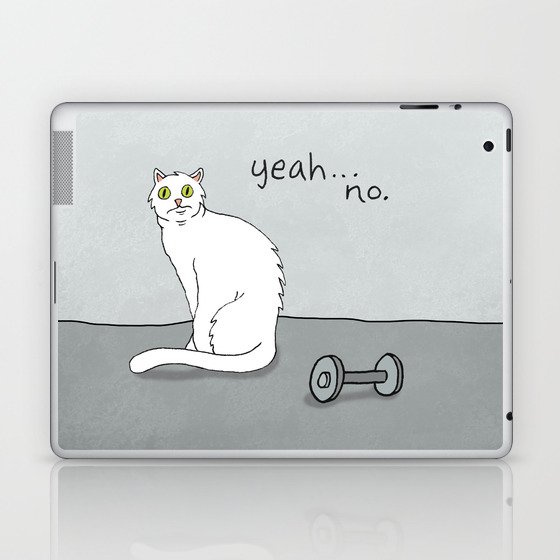 No Exercise Cat By Caleb Croy Laptop Ipad Skin By Ucodesign