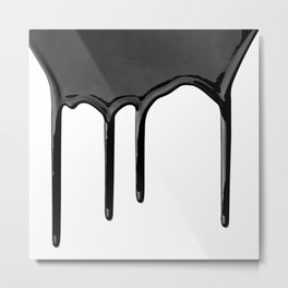 Black paint drip Metal Print