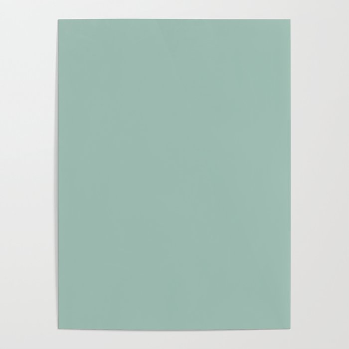 Pastel Aqua Blue Green Solid Color Hue Shade - Patternless Poster