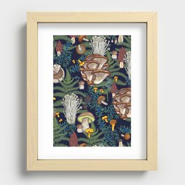 Dark mushroom forest Recessed Framed Print