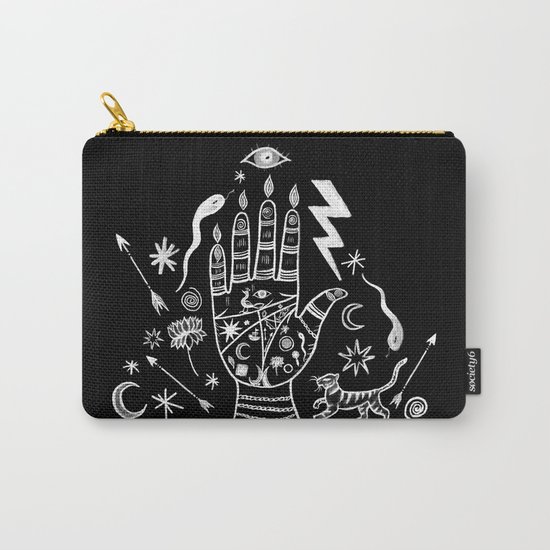 Spiritual Hand Black and White Carry-All Pouch