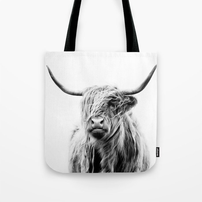 portrait of a highland cow Tote Bag