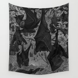 Gothic Bats Illustration  Wall Tapestry