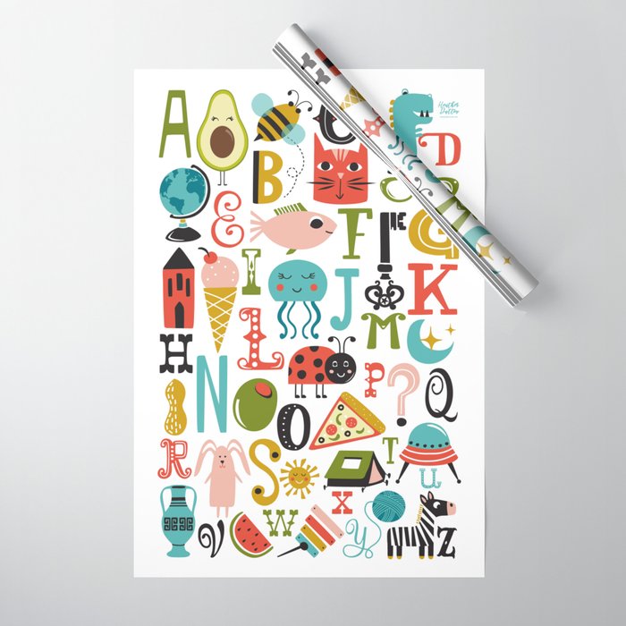 ABC's - Illustrated Alphabet Wrapping Paper