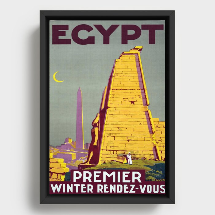 Vintage travel poster egypt Framed Canvas