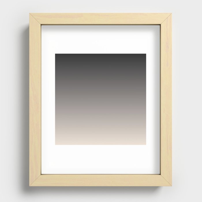 Smooth Charcoal Minimalist Ombré Gradient Abstract Recessed Framed Print