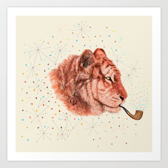 Red Tiger Art Print