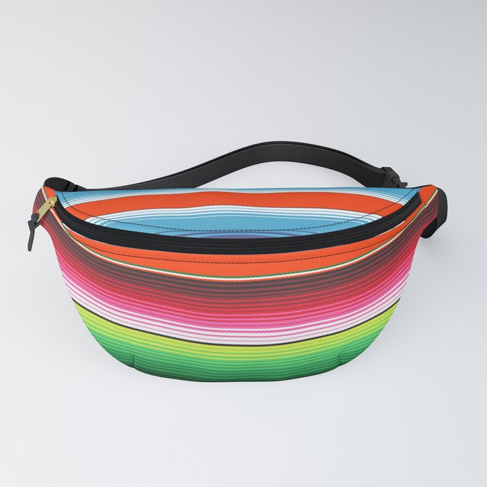 Red Green Blue Mexican Serape Blanket Stripes Fanny Pack