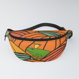 Frog Prince waiting in the Pumpkin Patch for Halloween Fanny Pack