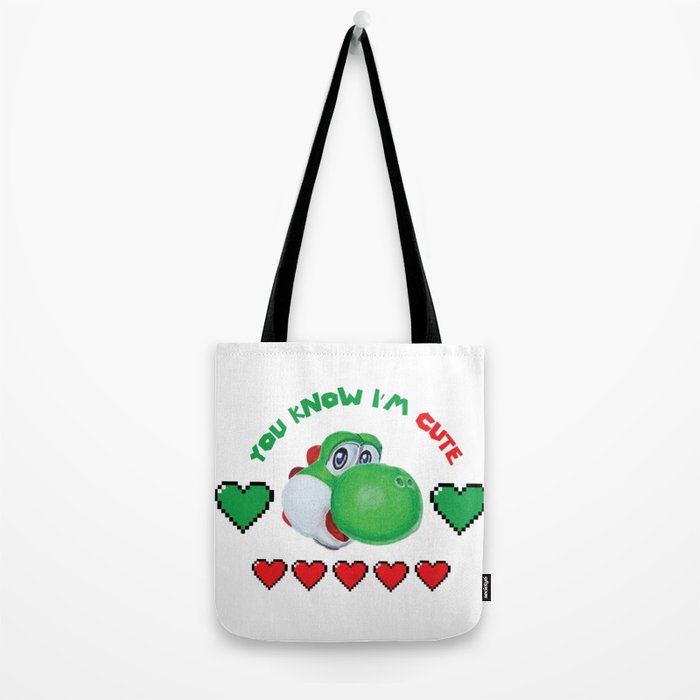 Yoshi You Know I M Cute Tote Bag By Ibkart Society6 Yoshi You Know I M Cute