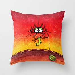 Knitting Spider Throw Pillow
