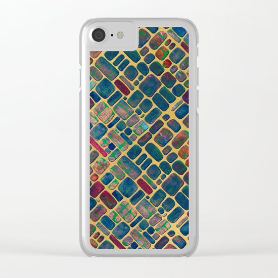 Abstract Tile Mosaic 2 Clear iPhone Case