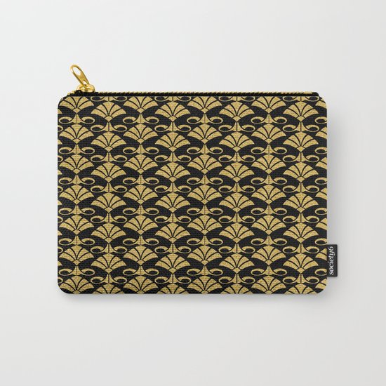 Wonderful gold glitter art deco pattern on black backround I- Luxury design for your home Carry-All Pouch