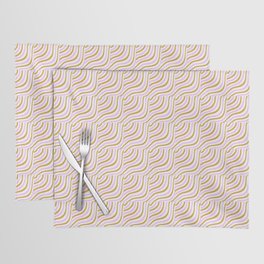 Pastel Pink and Gold Stripes Shells Placemat