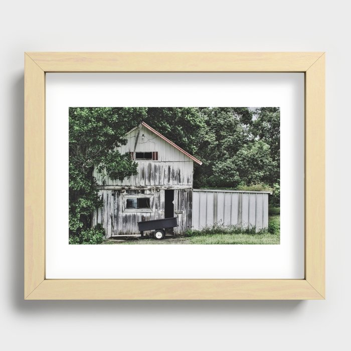 Old Barn/New Wagon Recessed Framed Print