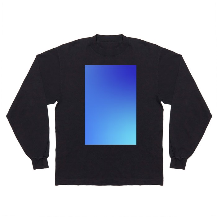 87 Blue Gradient 220506 Aura Ombre Valourine Digital Minimalist Art Long Sleeve T Shirt