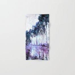 Monet : Poplars Lavender Periwinkle Deep Blue Hand & Bath Towel