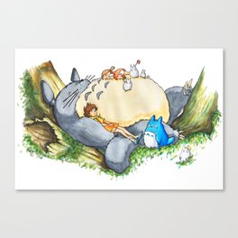 Ghibli forest illustration Canvas Print