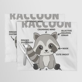 Sweet Raccoon Explanation Anatomy Of A Raccoon Placemat