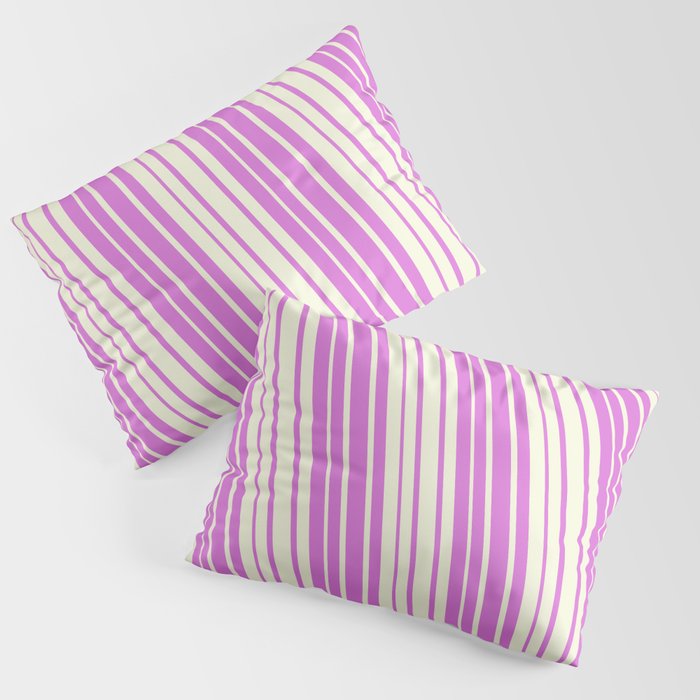 Orchid & Beige Colored Lined/Striped Pattern Pillow Sham