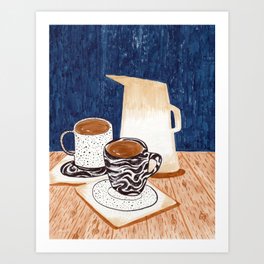 Coffee for Two Drawing by Amanda Laurel Atkins Art Print