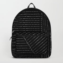 Lines (Black) Backpack | Drawing, Farmhouse, Lines, Lineart, Pattern, Abstract, Blackandwhite, Digital, Stripes, Black 