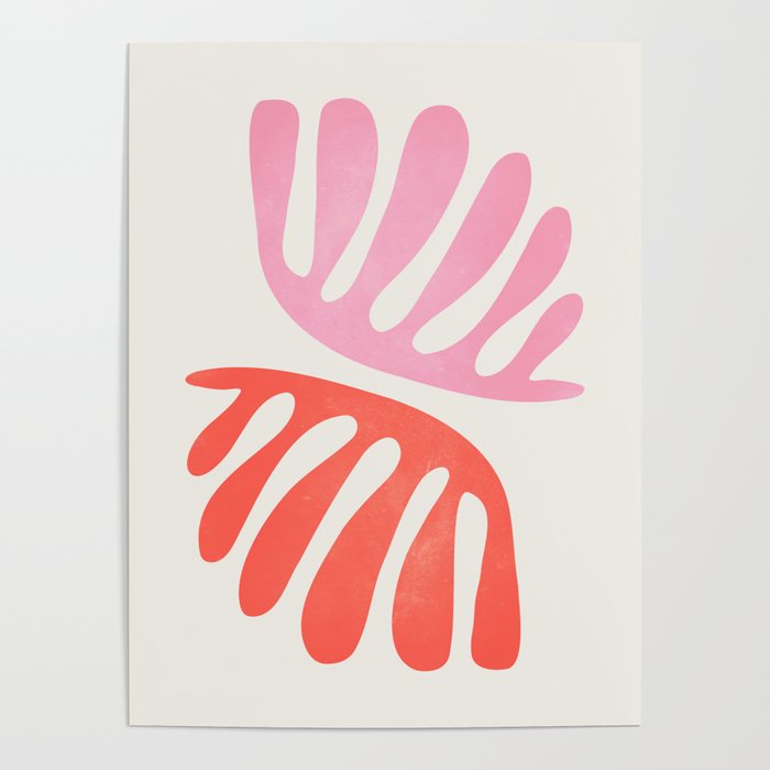 Peach & Orange: Wild Leaf | Matisse Foliage Paper Cutouts 03 Poster