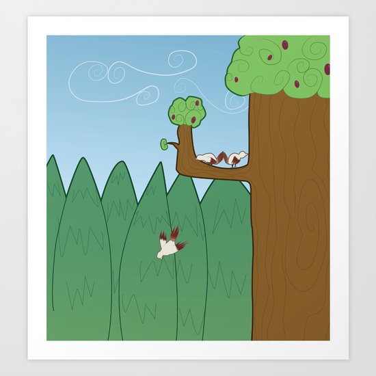 Birds and Trees Art Print