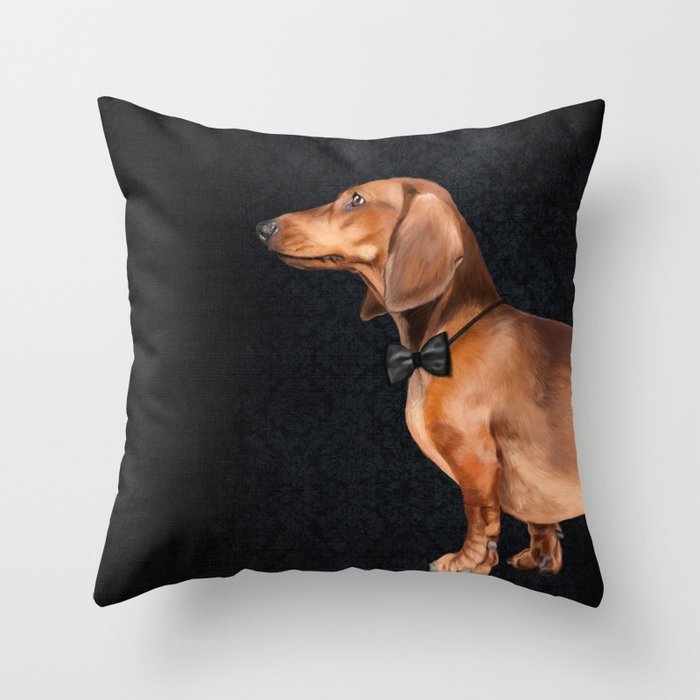 Elegant dachshund. Throw Pillow
