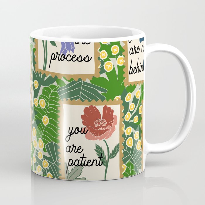 Self care reminders pocket of blooming flowers Coffee Mug