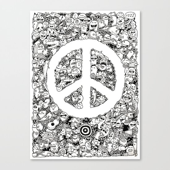 Peace Doodle Canvas Print