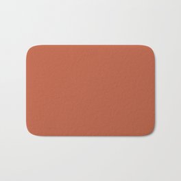 Burnt Orange Solid Color Pantone Spice Route 17-1345 Accent to Color of the Year 2021 Bath Mat