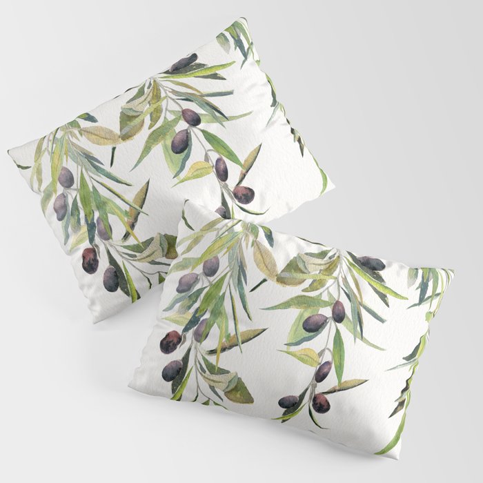 Olive Branch Watercolor  Pillow Sham