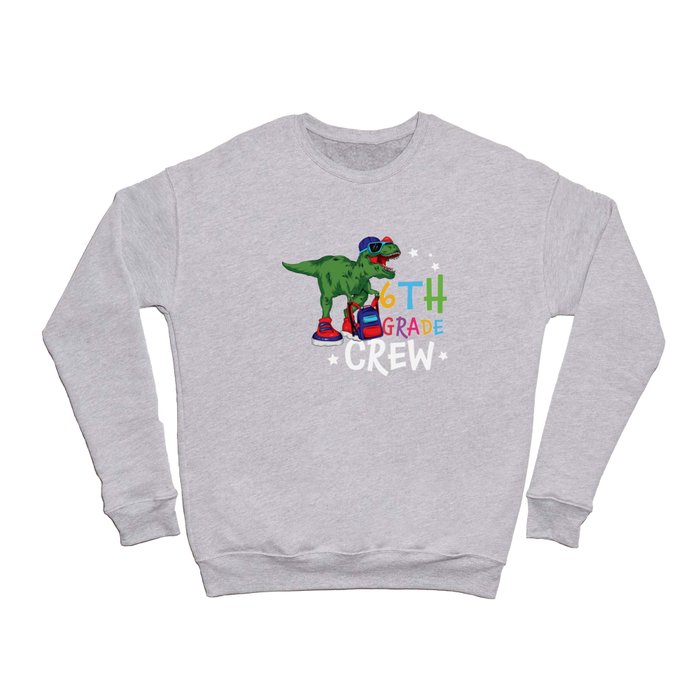 6th Grade Crew Student Dinosaur Crewneck Sweatshirt