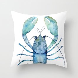 Nautical art, Lobster, Coastal art Throw Pillow